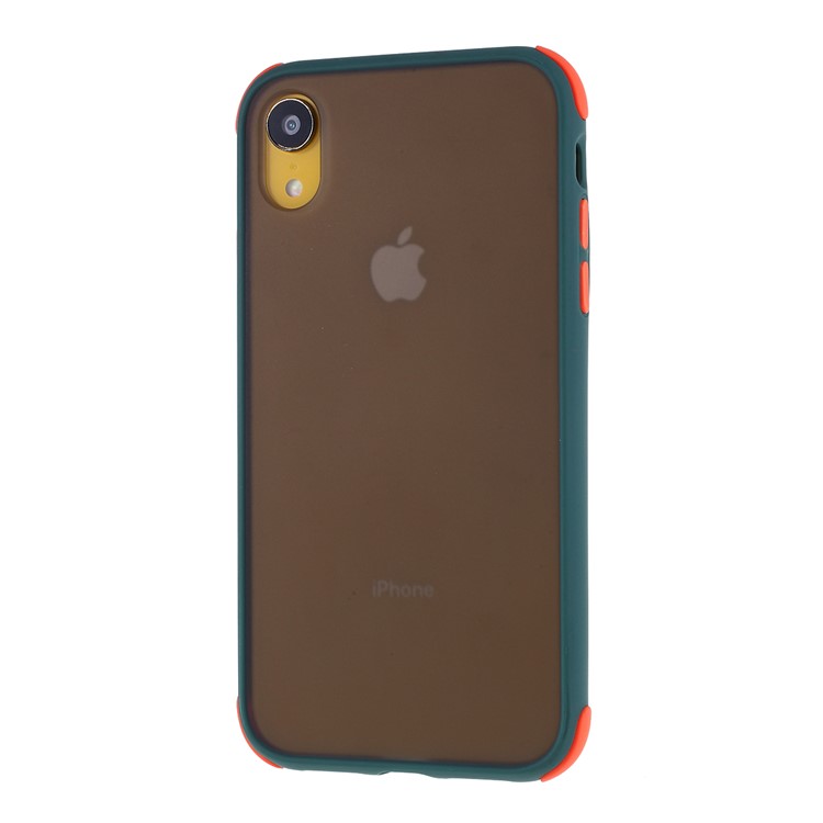 For iPhone XR 6.1 inch Matte PC + TPU Hybrid Shell Cushioned Shockproof Phone Casing - Green-2