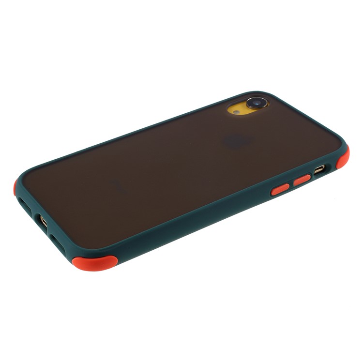 For iPhone XR 6.1 inch Matte PC + TPU Hybrid Shell Cushioned Shockproof Phone Casing - Green-3