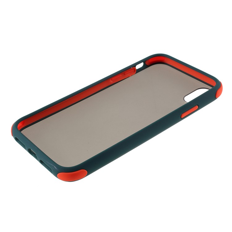 For iPhone XR 6.1 inch Matte PC + TPU Hybrid Shell Cushioned Shockproof Phone Casing - Green-4