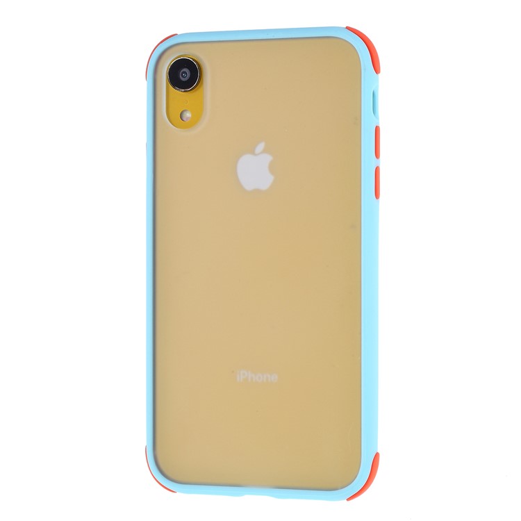 For iPhone XR 6.1 inch Matte PC + TPU Hybrid Shell Cushioned Shockproof Phone Casing - Baby Blue-2