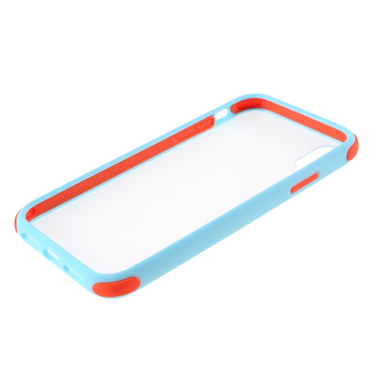For iPhone XR 6.1 inch Matte PC + TPU Hybrid Shell Cushioned Shockproof Phone Casing - Baby Blue-5