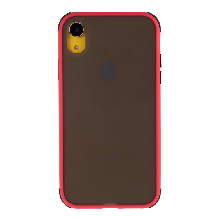 For iPhone XR 6.1 inch Matte PC + TPU Hybrid Shell Cushioned Shockproof Phone Casing - Red-1