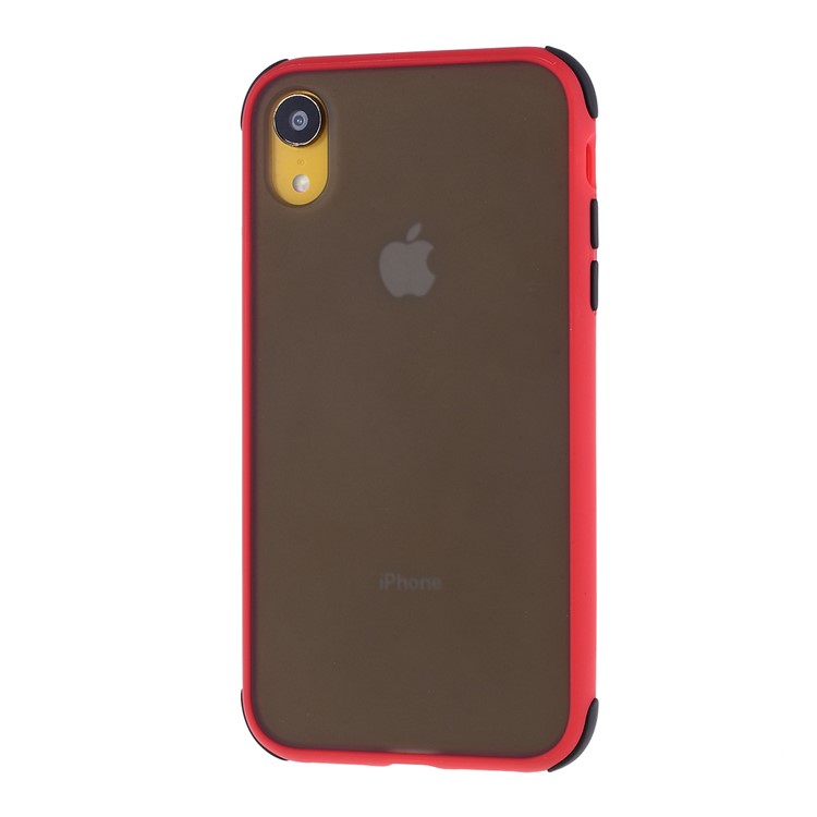 For iPhone XR 6.1 inch Matte PC + TPU Hybrid Shell Cushioned Shockproof Phone Casing - Red-2