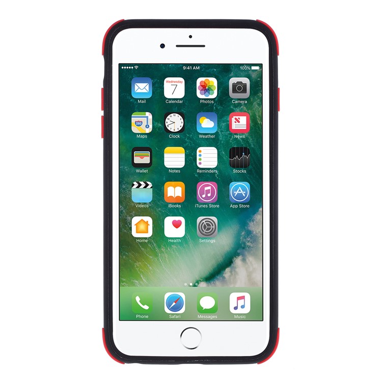 Matte Skin PC + TPU Hybrid Drop-proof Case Covering for iPhone 8 Plus/7 Plus/6 Plus/6s Plus 5.5-inch - Black-3