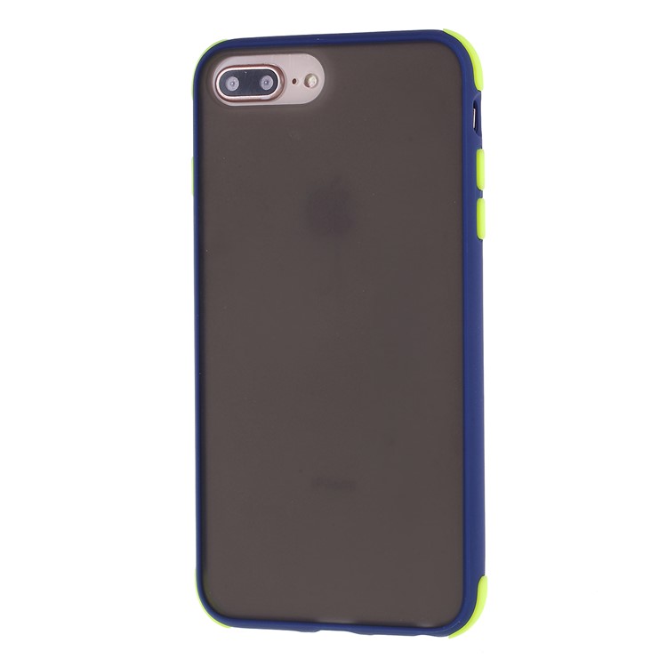 Matte Skin PC + TPU Hybrid Drop-proof Case Covering for iPhone 8 Plus/7 Plus/6 Plus/6s Plus 5.5-inch - Dark Blue-2