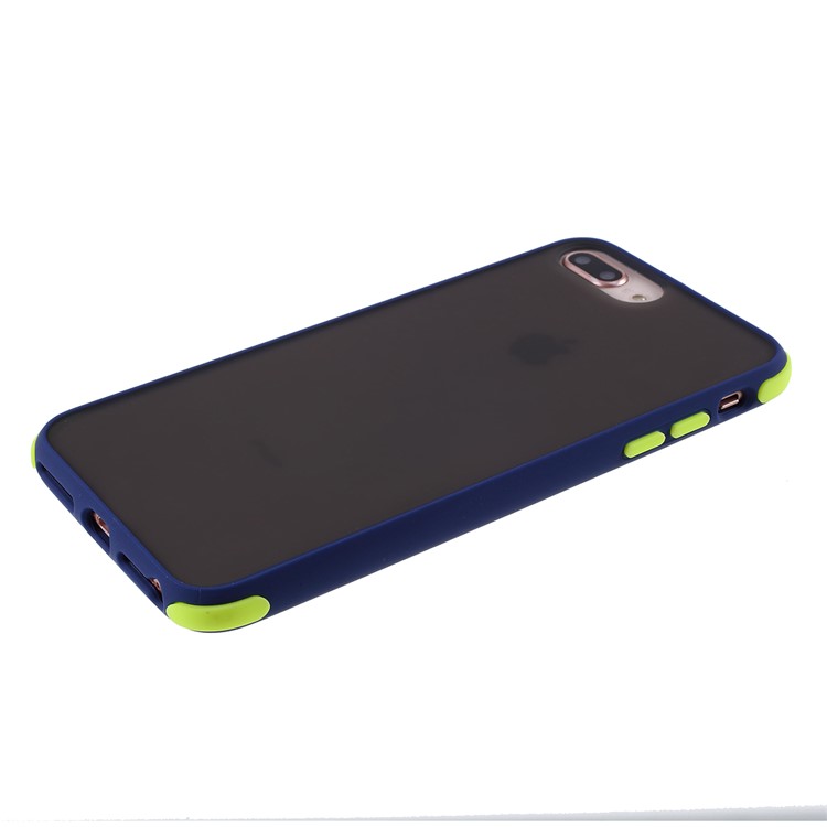Matte Skin PC + TPU Hybrid Drop-proof Case Covering for iPhone 8 Plus/7 Plus/6 Plus/6s Plus 5.5-inch - Dark Blue-4