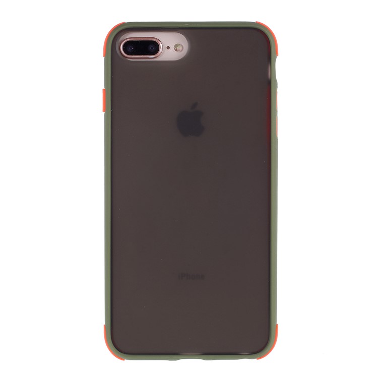 Matte Skin PC + TPU Hybrid Drop-proof Case Covering for iPhone 8 Plus/7 Plus/6 Plus/6s Plus 5.5-inch - Army Green-1