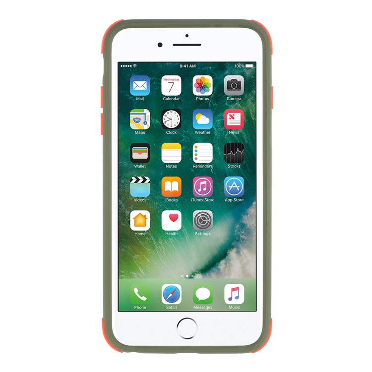 Matte Skin PC + TPU Hybrid Drop-proof Case Covering for iPhone 8 Plus/7 Plus/6 Plus/6s Plus 5.5-inch - Army Green-2