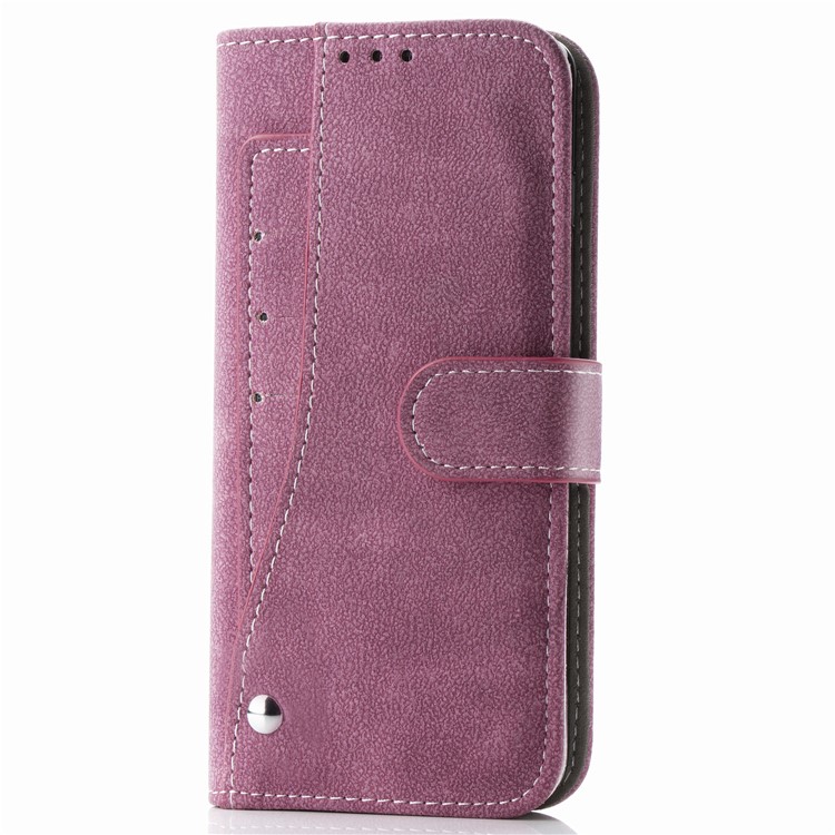 Matte Leather Wallet Stand Phone Cover Rotary Card Holder Case for iPhone 11 Pro Max 6.5 inch - Rose-2