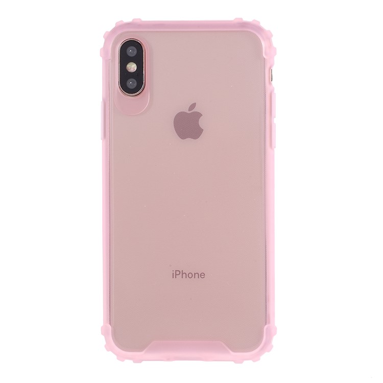Drop-resistant Clear Protective TPU Mobile Phone Case for iPhone X/XS 5.8 inch - Pink-1
