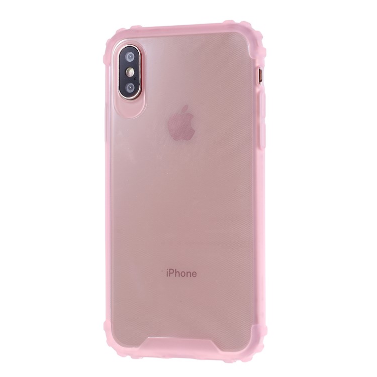 Drop-resistant Clear Protective TPU Mobile Phone Case for iPhone X/XS 5.8 inch - Pink-2