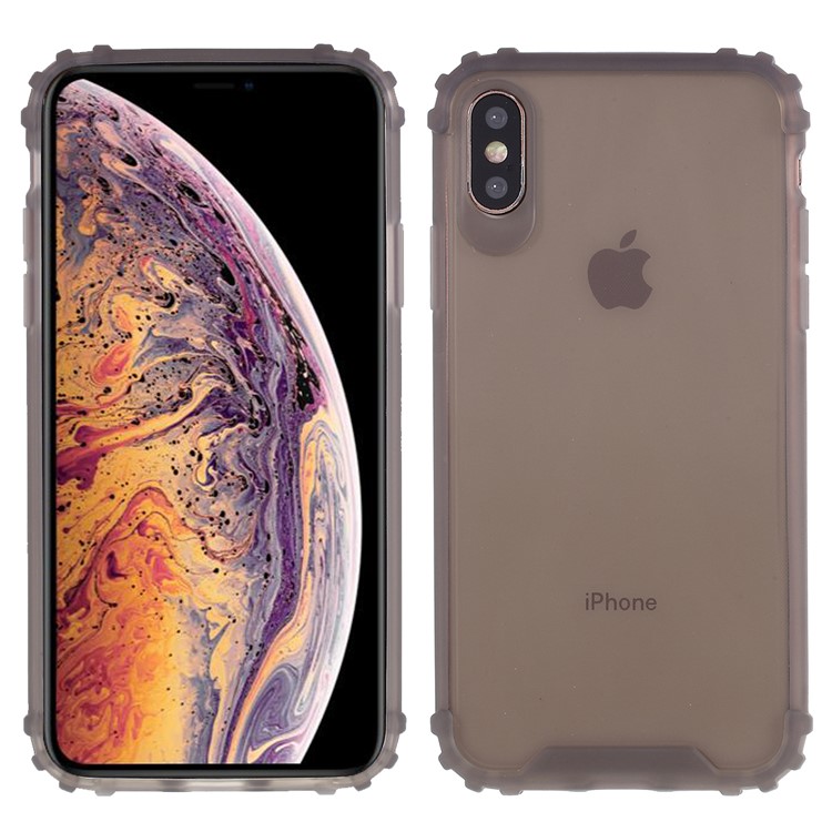 Drop-resistant Clear TPU Phone Case Shell for iPhone XS Max 6.5 inch - Grey-1