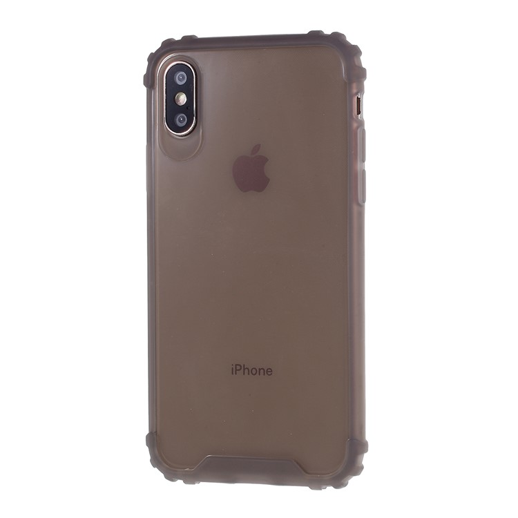 Drop-resistant Clear TPU Phone Case Shell for iPhone XS Max 6.5 inch - Grey-2