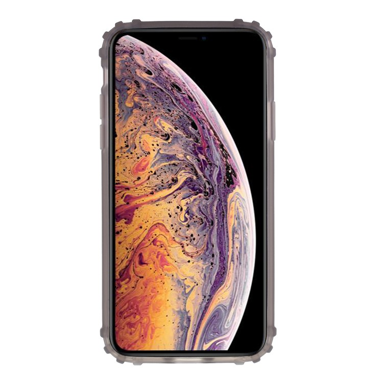 Drop-resistant Clear TPU Phone Case Shell for iPhone XS Max 6.5 inch - Grey-3