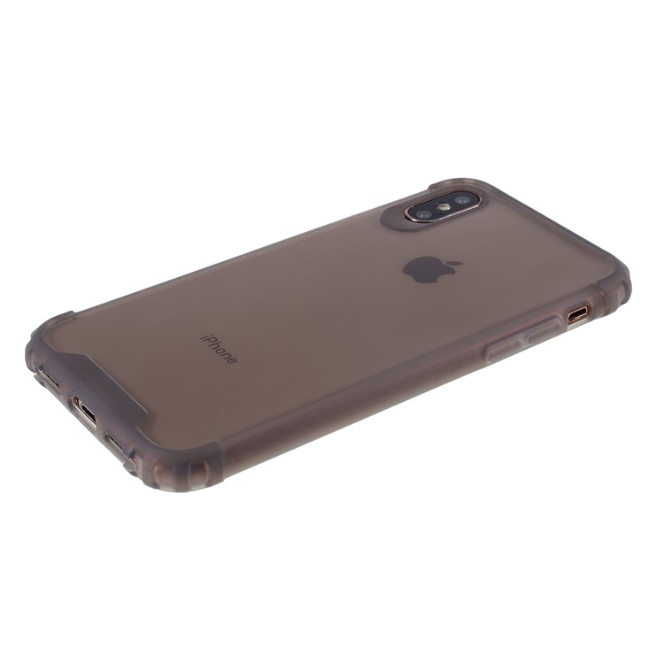 Drop-resistant Clear TPU Phone Case Shell for iPhone XS Max 6.5 inch - Grey-4