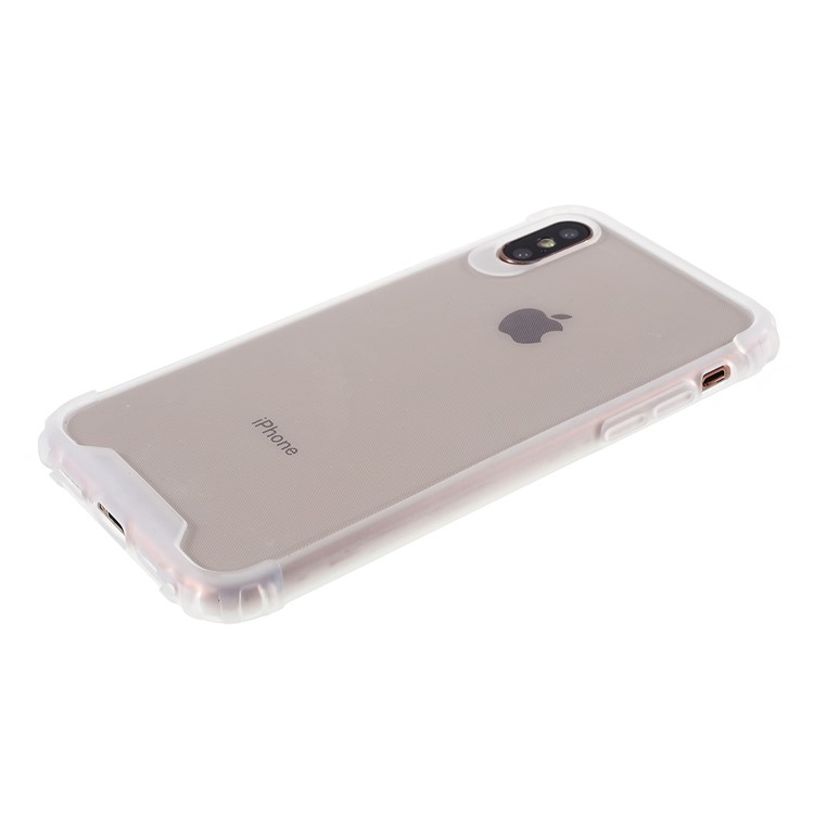 Drop-resistant Clear TPU Phone Case Shell for iPhone XS Max 6.5 inch - White-4