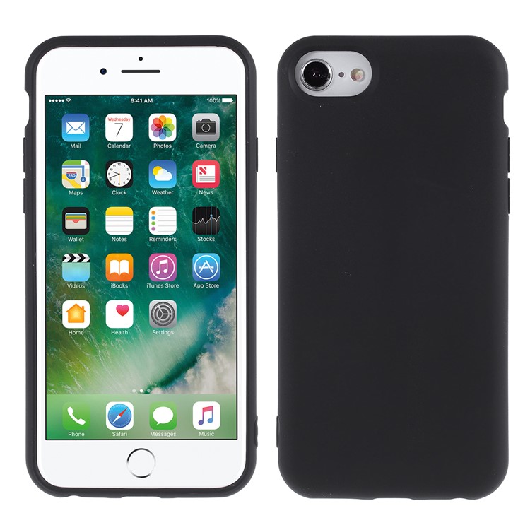 2.5MM Ispessito Nano Cassa Del Telefono Del Silicone Per Iphone 8 / iPhone 7 / iPhone 6 - Nero-1
