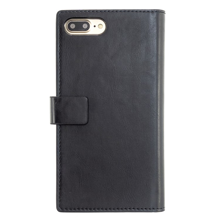 MOLAN CANO Multifunctional Wallet Phone Protective Cover Case with Zipper Pocket for iPhone 7 Plus / 8 Plus - Black-3