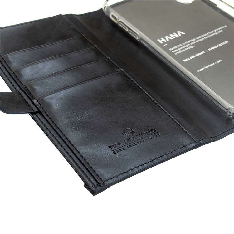MOLAN CANO Multifunctional Wallet Phone Protective Cover Case with Zipper Pocket for iPhone 7 Plus / 8 Plus - Black-6