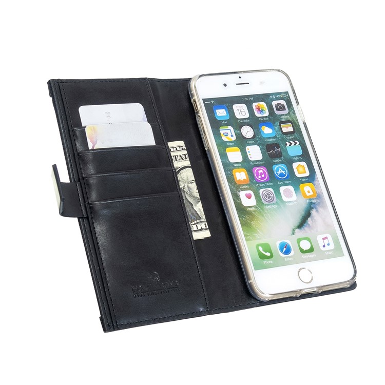 MOLAN CANO Multifunctional Wallet Phone Protective Cover Case with Zipper Pocket for iPhone 7 Plus / 8 Plus - Black-7