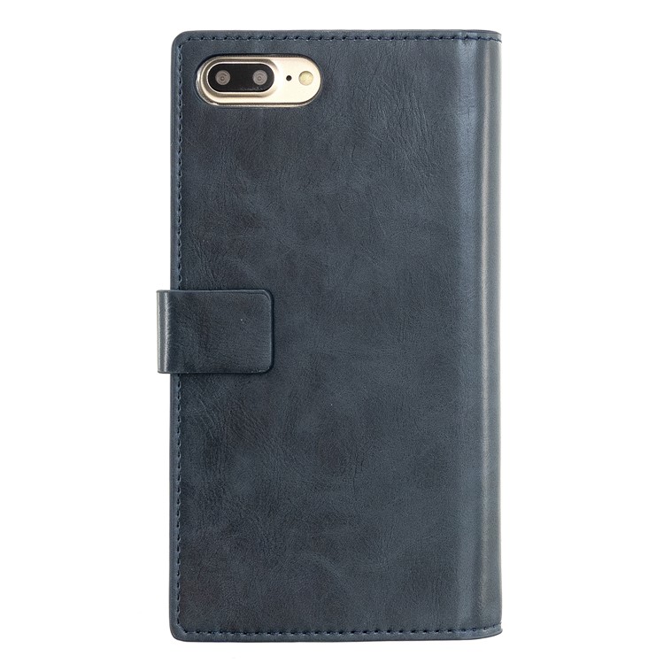 MOLAN CANO Multifunctional Wallet Phone Protective Cover Case with Zipper Pocket for iPhone 7 Plus / 8 Plus - Blue-2
