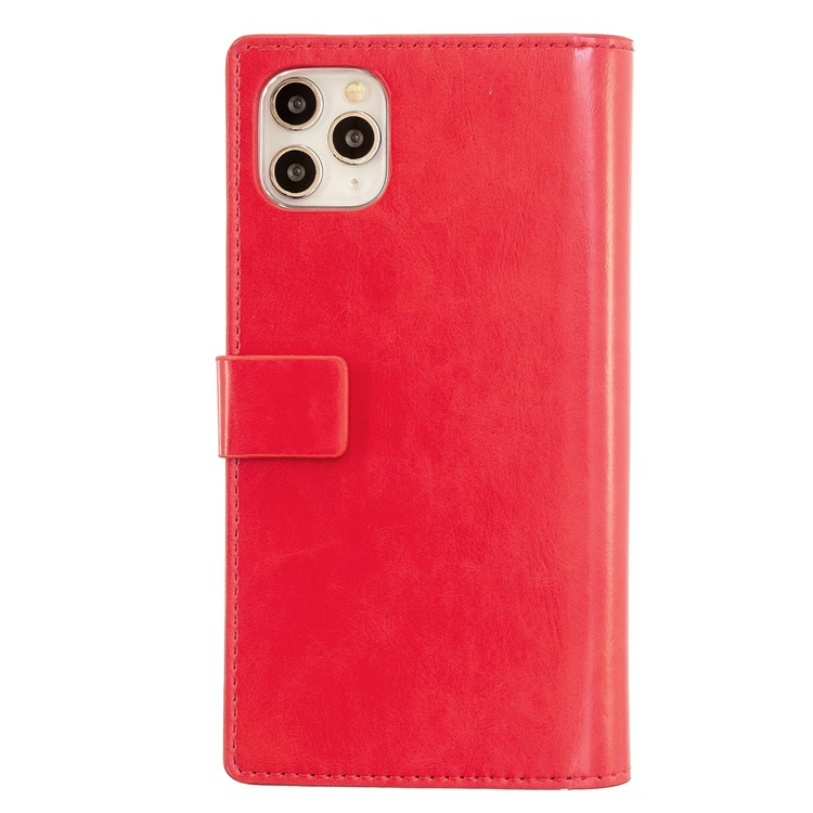 MOLAN CANO Multifunctional Wallet Phone Protective Cover Case with Zipper Pocket for iPhone 11 Pro Max 6.5-inch - Red-2