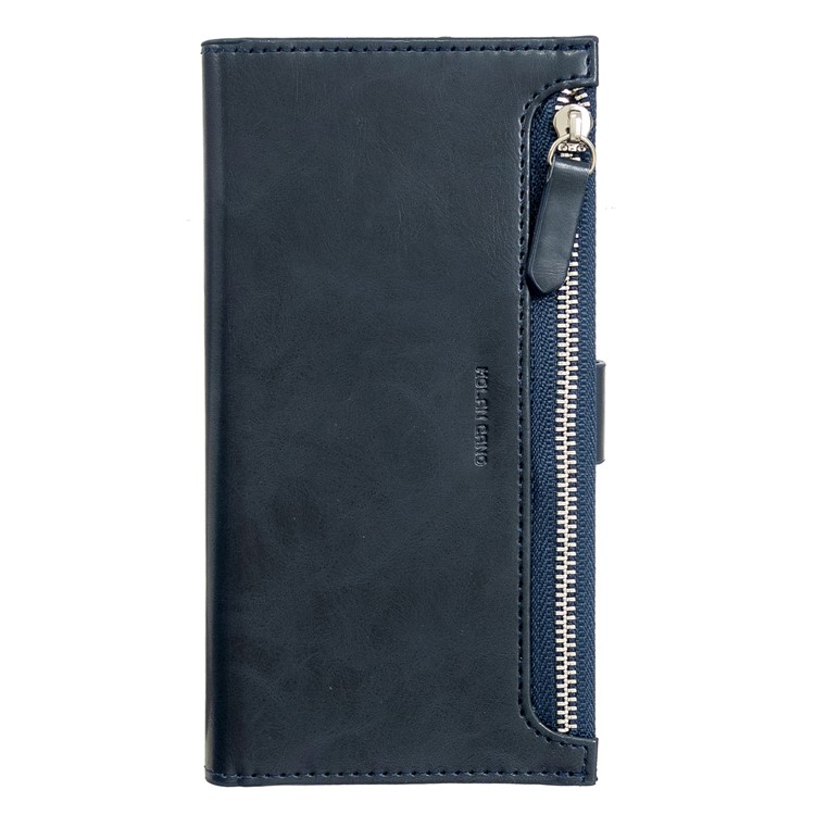 MOLAN CANO Multifunctional Wallet Phone Protective Cover Case with Zipper Pocket for iPhone 11 Pro Max 6.5-inch - Blue-1
