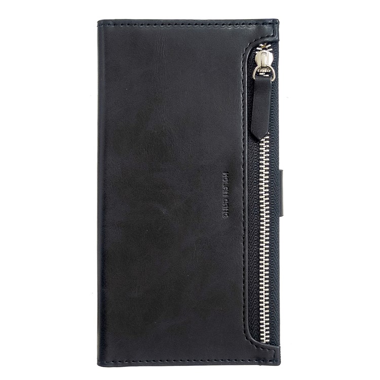 MOLAN CANO Multifunctional Wallet Phone Protective Cover Case with Zipper Pocket for iPhone XS Max 6.5-inch - Black-2