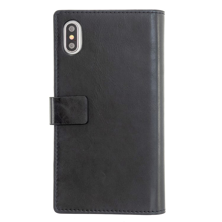 MOLAN CANO Multifunctional Wallet Phone Protective Cover Case with Zipper Pocket for iPhone XS Max 6.5-inch - Black-3