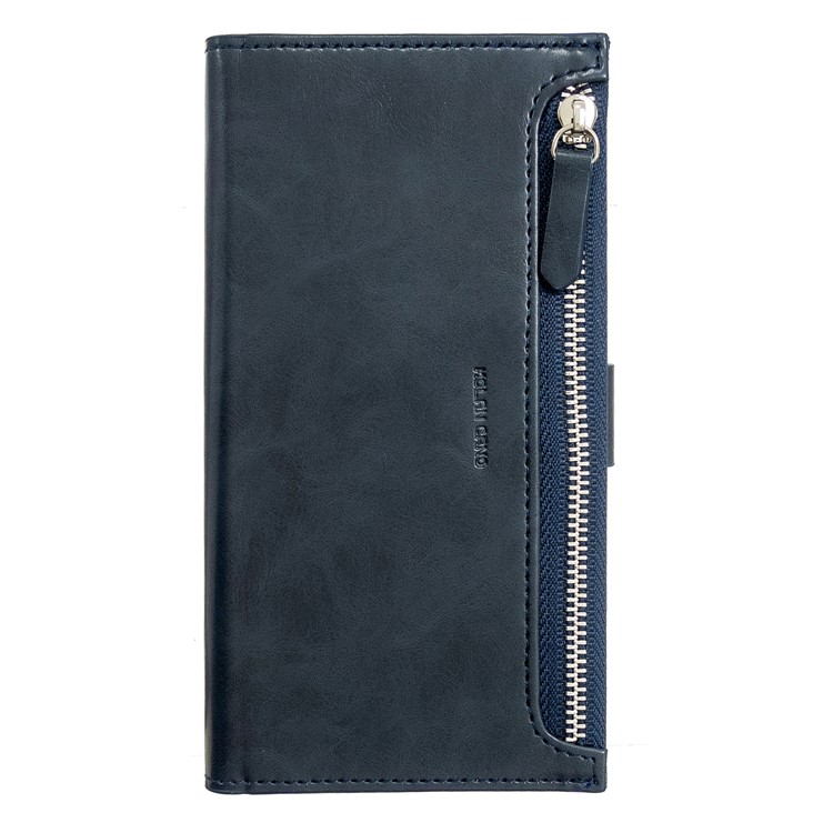 MOLAN CANO Multifunctional Wallet Phone Protective Cover Case with Zipper Pocket for iPhone XS Max 6.5-inch - Blue-1