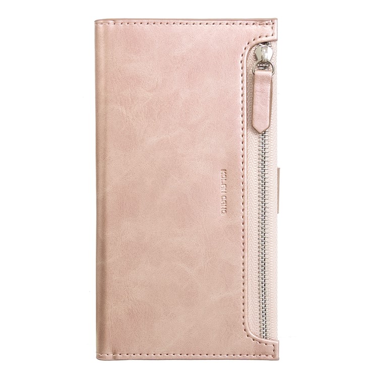 MOLAN CANO Multifunctional Wallet Phone Protective Cover Case with Zipper Pocket for iPhone XS Max 6.5-inch - Rose Gold-1