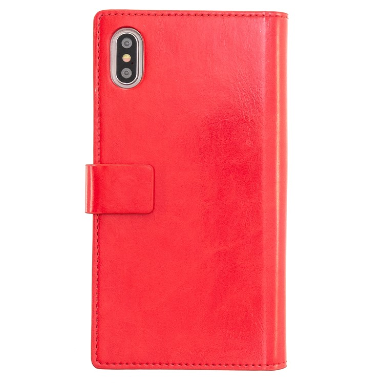 Caso De La Cubierta Protectora Multifuncional Teléfono De La Carpeta MOLAN CANO Con Bolsillo Con Cremallera Para El Iphone XS Máximo De 6,5 Pulgadas - Rojo-2