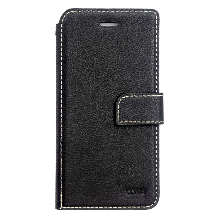 MOLAN CANO Stitches Decor Leather Wallet Stand Case for iPhone 8/7 4.7 inch - Black-2