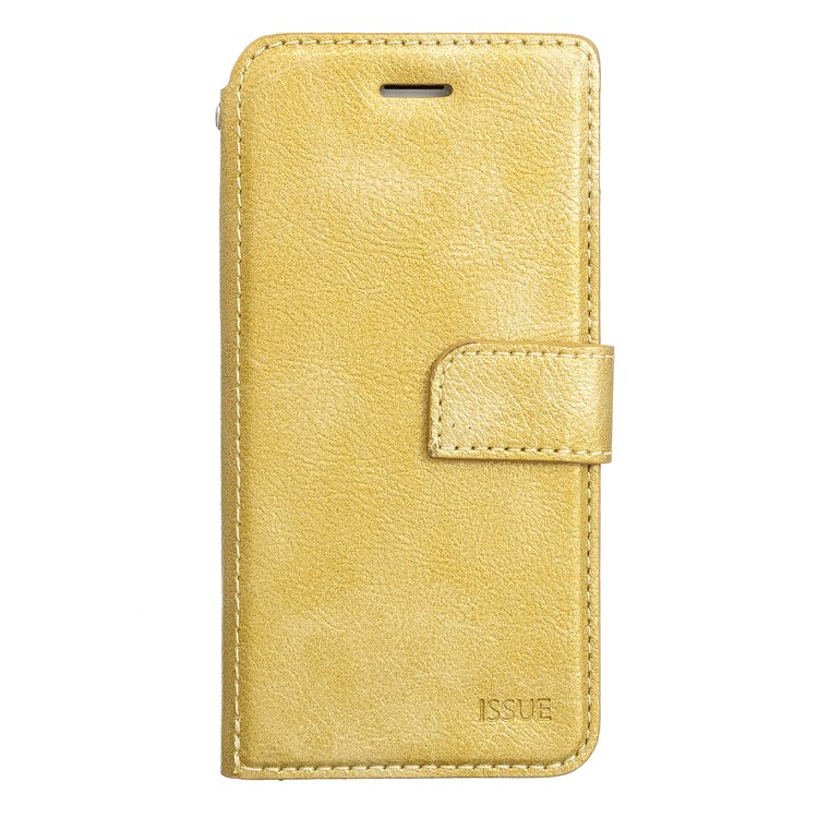 MOLAN CANO Stitches Decor Leather Wallet Stand Case for iPhone 8/7 4.7 inch - Gold-1
