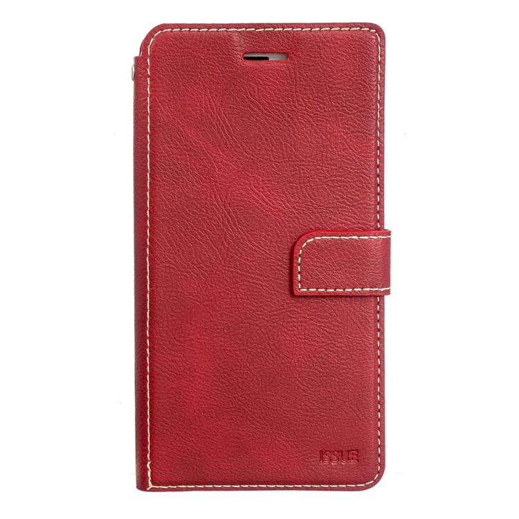 MOLAN CANO Stitching Wallet Phone Stand Protective Cover Case for iPhone 7 Plus / 8 Plus - Red-1