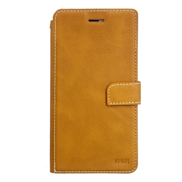 MOLAN CANO Stitching Wallet Phone Stand Protective Cover Case for iPhone 7 Plus / 8 Plus - Brown-1