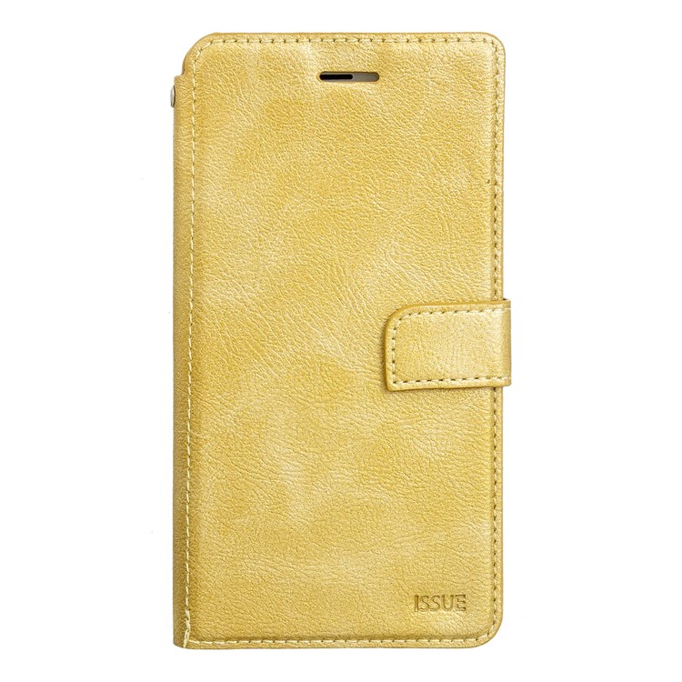 MOLAN CANO Stitching Wallet Phone Stand Protective Cover Case for iPhone 7 Plus / 8 Plus - Gold-1
