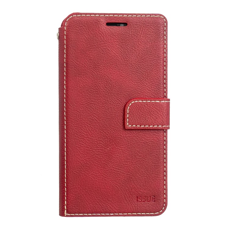 MOLAN CANO Stitches Decor Wallet Stand Leather Case for iPhone 11 Pro 5.8 inch - Red-1