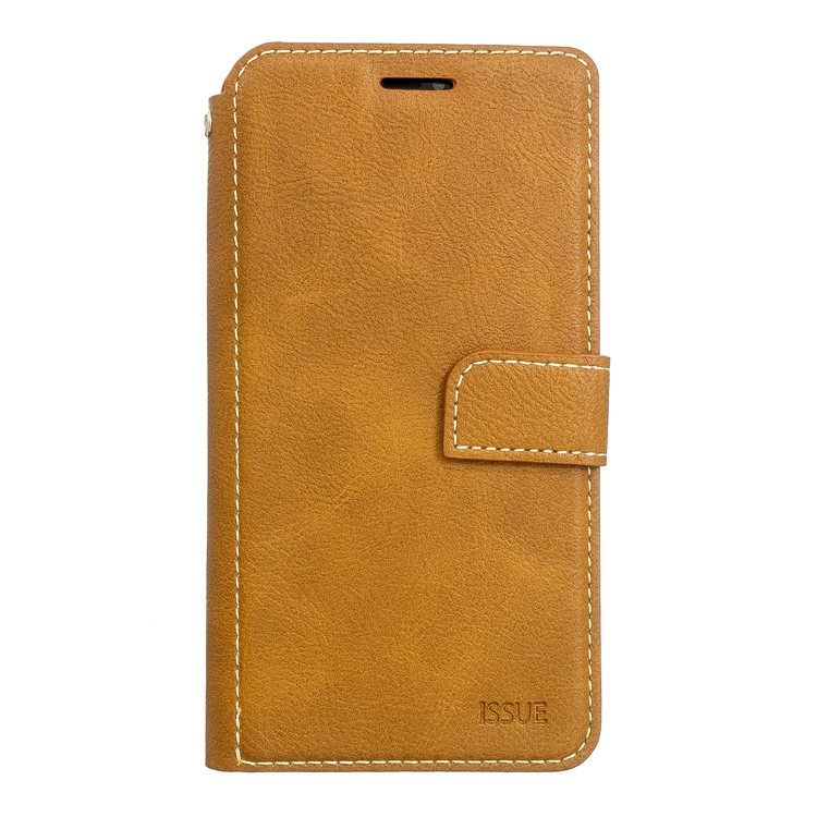 MOLAN CANO Stitches Decor Wallet Stand Leather Case for iPhone 11 Pro 5.8 inch - Brown-1
