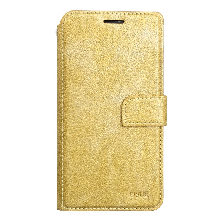 MOLAN CANO Stitches Decor Wallet Stand Leather Case for iPhone 11 Pro 5.8 inch - Gold-1
