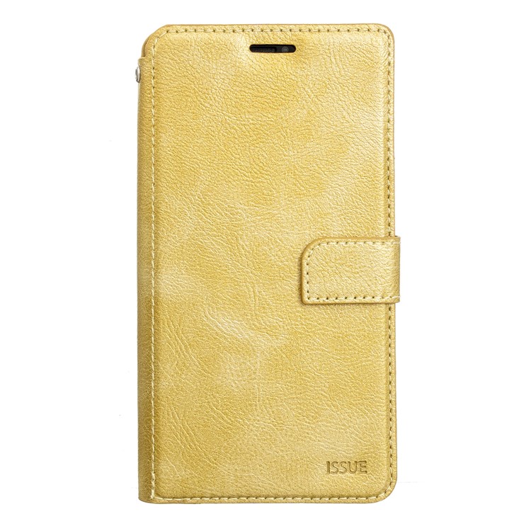 MOLAN CANO Stitches Decor Leather Wallet Stand Phone Casing for iPhone 11 Pro Max 6.5 inch - Gold-1