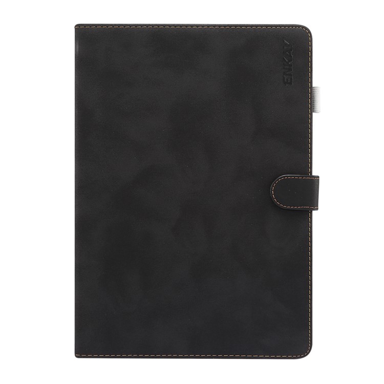 ENKAY for iPad 10.2 (2019) Matte PU Leather Stand Smart Tablet Casing Shell - Black-1