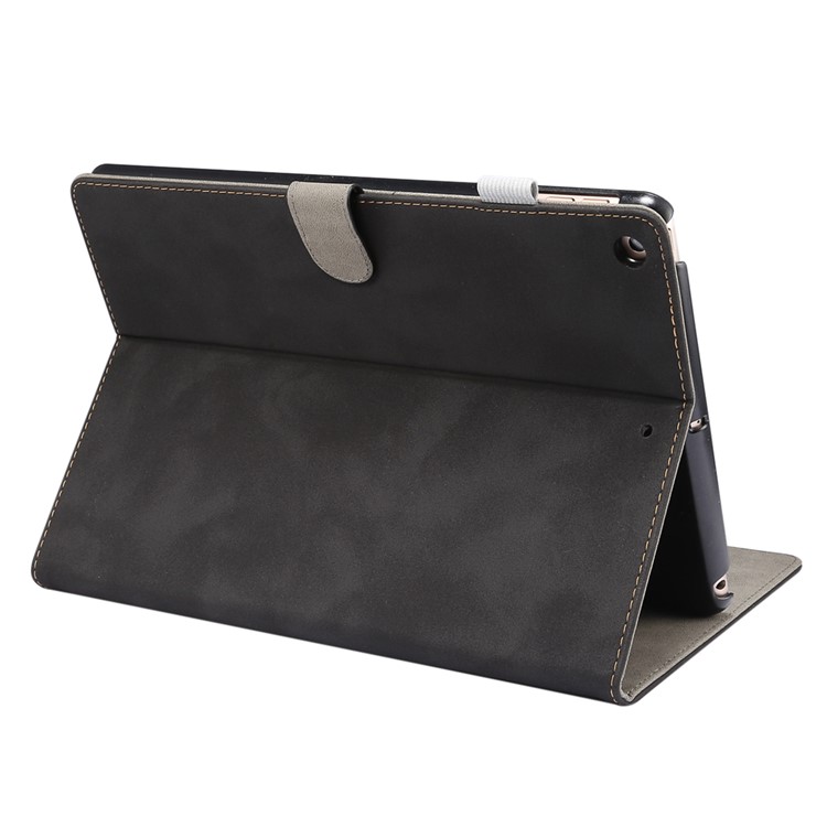 ENKAY for iPad 10.2 (2019) Matte PU Leather Stand Smart Tablet Casing Shell - Black-3