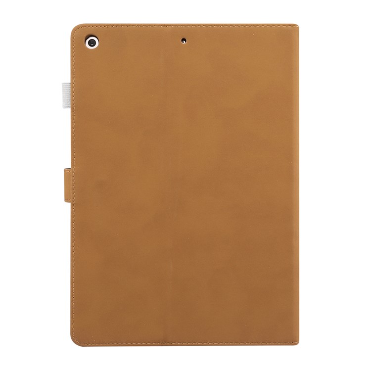 ENKAY for iPad 10.2 (2019) Matte PU Leather Stand Smart Tablet Casing Shell - Light Brown-2