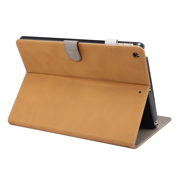 ENKAY for iPad 10.2 (2019) Matte PU Leather Stand Smart Tablet Casing Shell - Light Brown-3