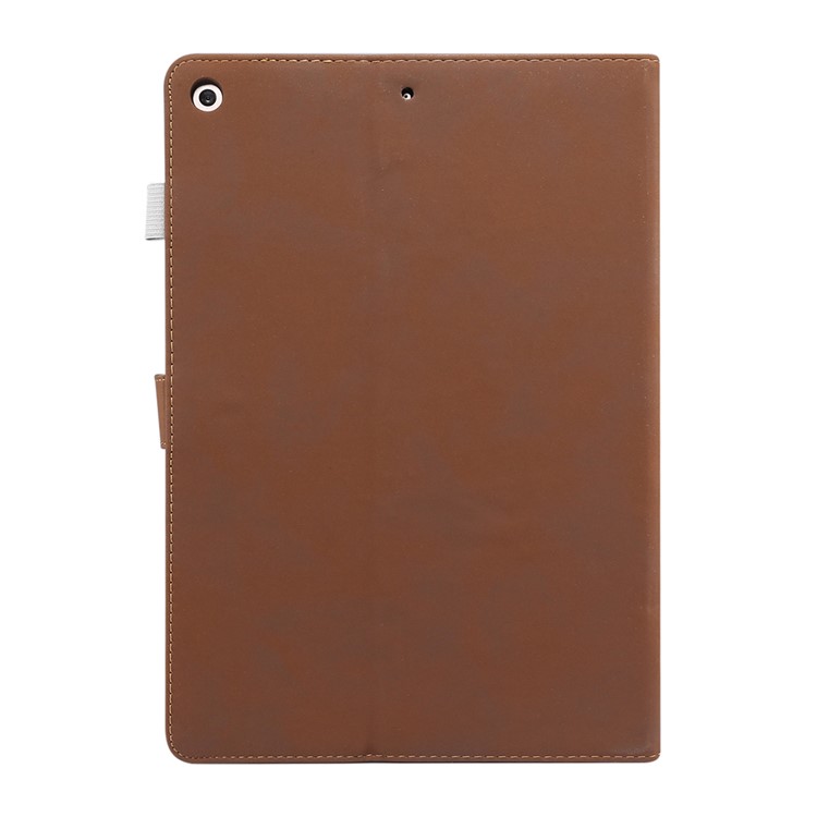 ENKAY for iPad 10.2 (2019) Matte PU Leather Stand Smart Tablet Casing Shell - Dark Brown-2