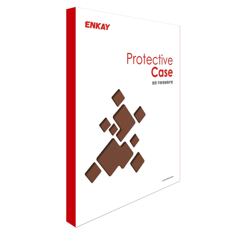 ENKAY for iPad 10.2 (2019) Matte PU Leather Stand Smart Tablet Casing Shell - Dark Brown-5