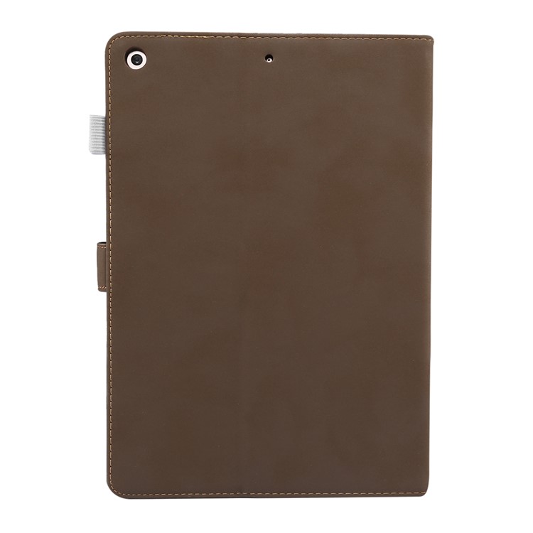 ENKAY for iPad 10.2 (2019) Matte PU Leather Stand Smart Tablet Casing Shell - Coffee-2