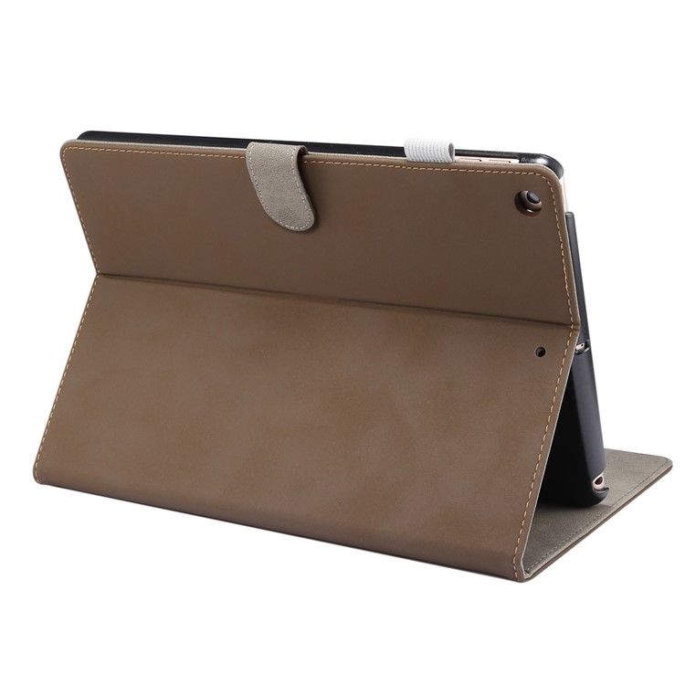 ENKAY for iPad 10.2 (2019) Matte PU Leather Stand Smart Tablet Casing Shell - Coffee-3