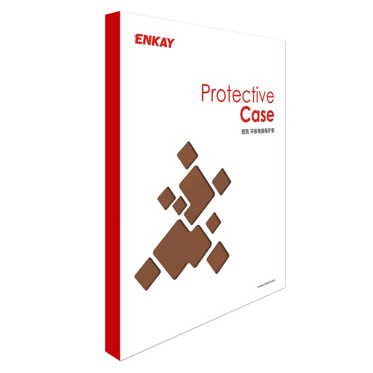 ENKAY for iPad 10.2 (2019) Matte PU Leather Stand Smart Tablet Casing Shell - Coffee-5